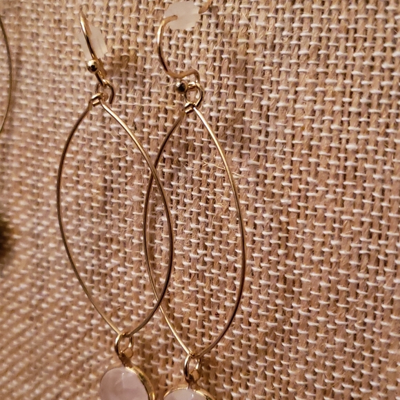 Gold Plated Drop Earrings Enhanced turquoise and c - Picture 3 of 4